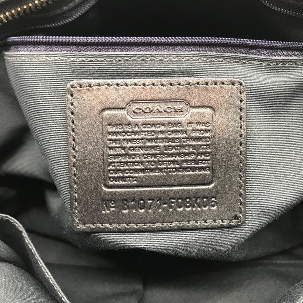 Coach Black Signature Canvas Hampton Belted Satchel Bag - Picture 11 of 12